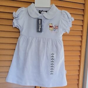 Disney Light Blue Dress with Pooh and Piglet 6M